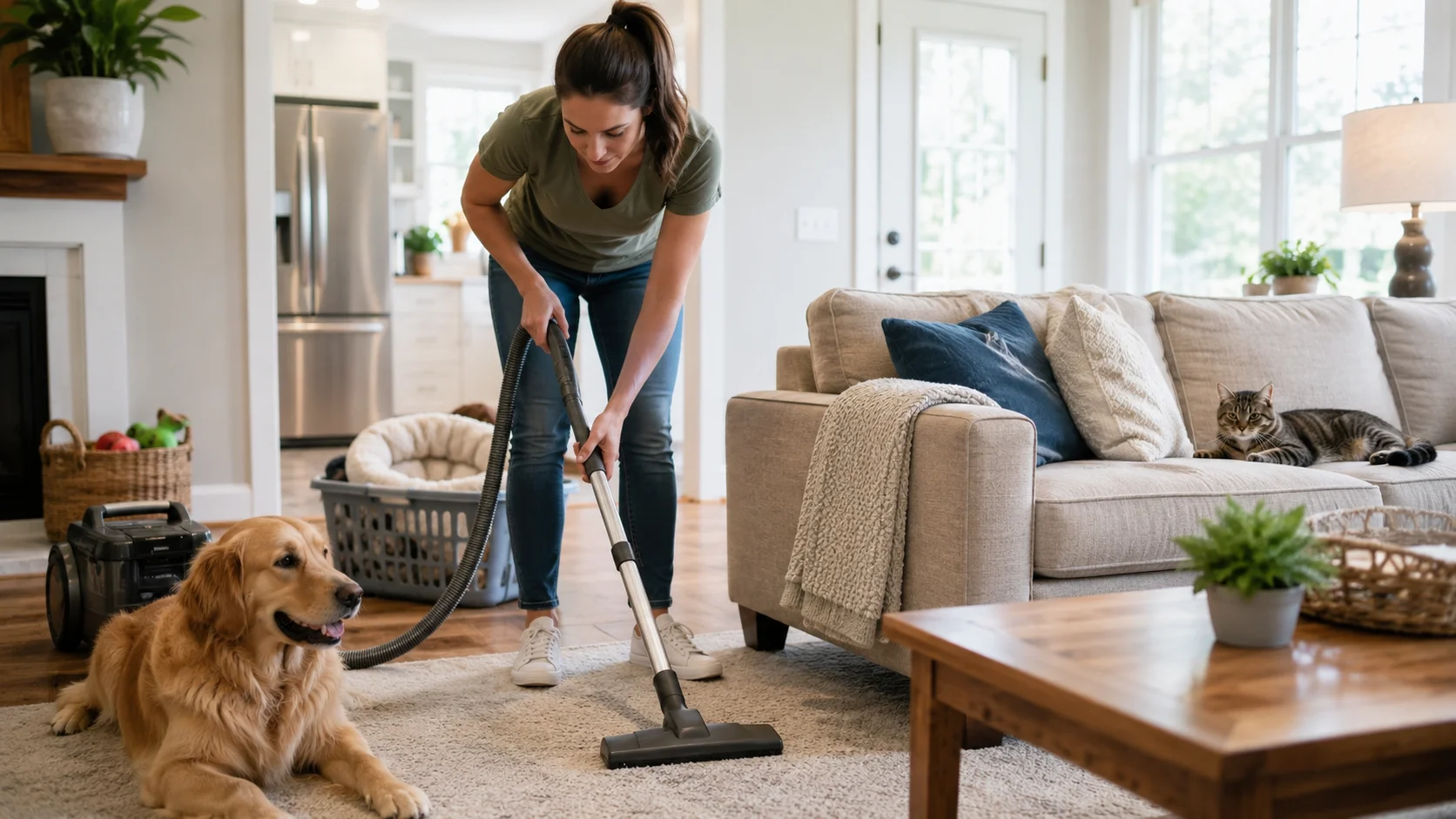 Home flea routine with pets