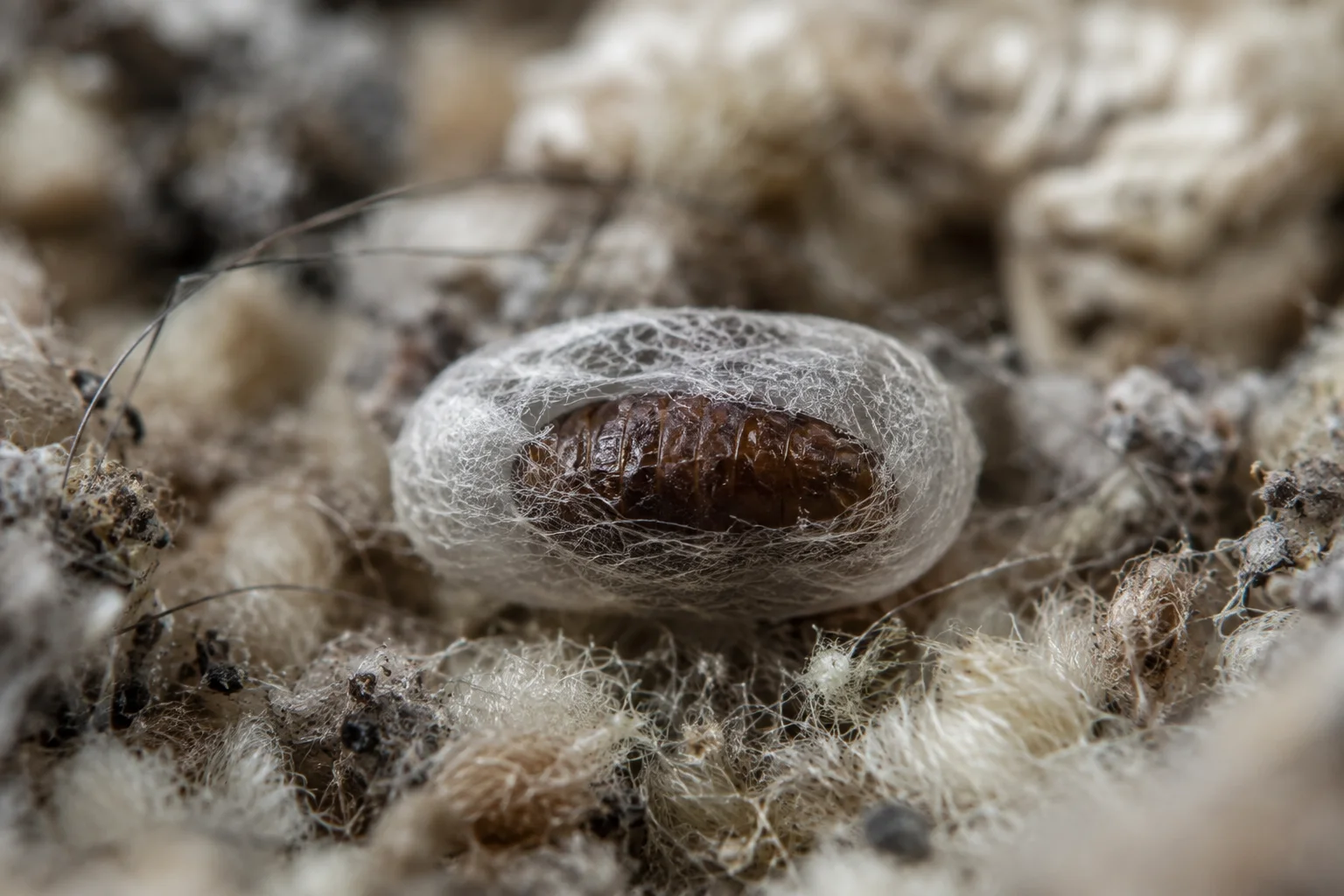 Flea lifecycle showing the pupal stage