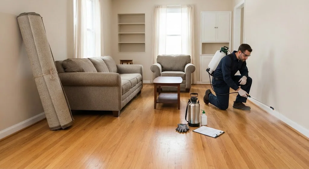 Home being prepared for a flea treatment