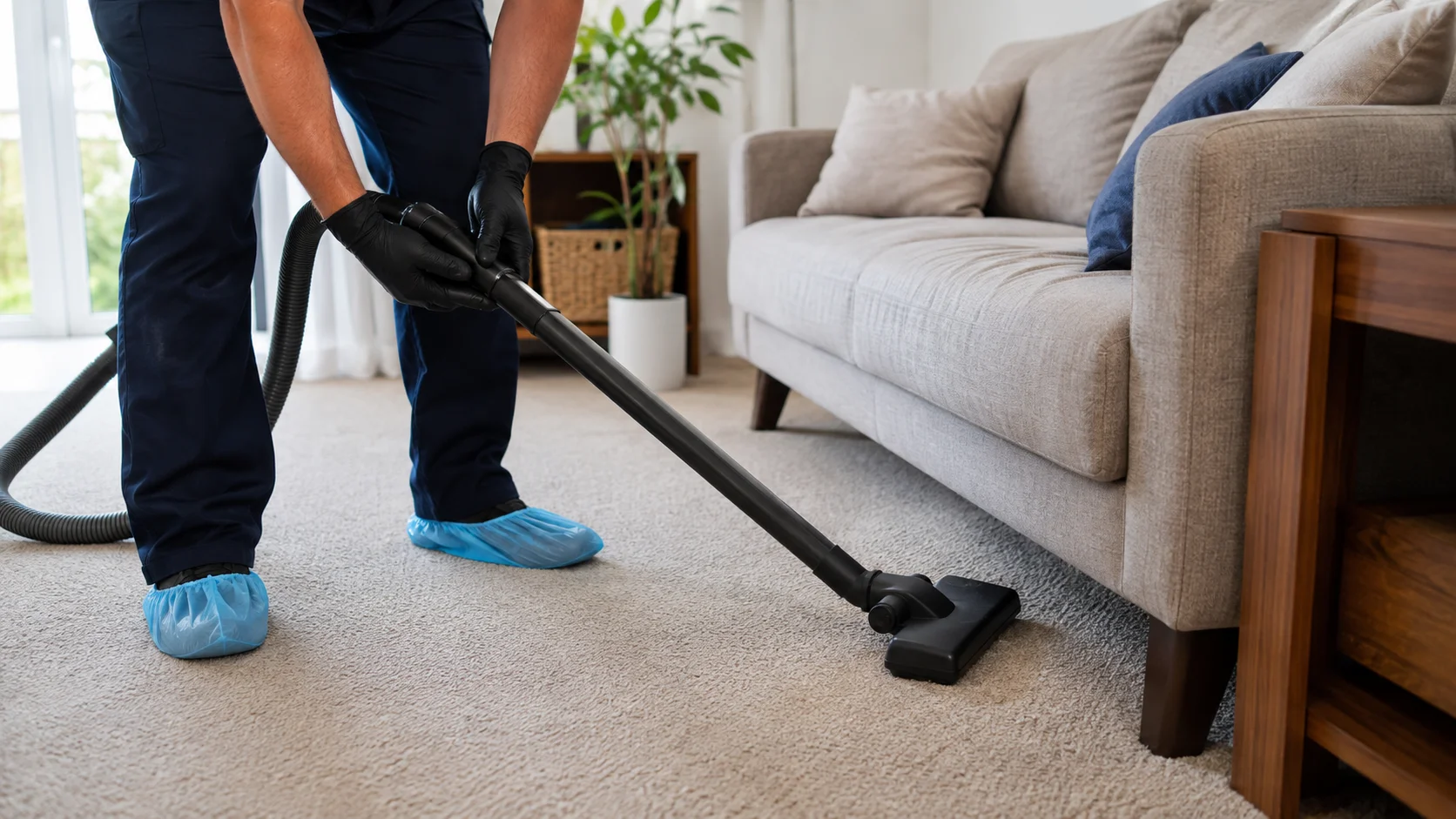 Vacuuming after treatment to draw out pupae